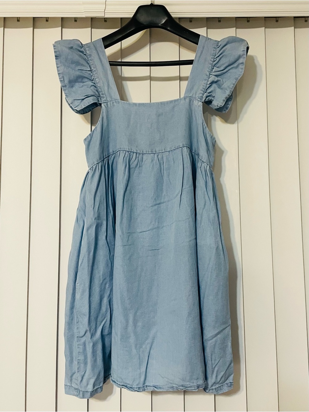 Katwalk Light Blue Ruffle sleeve dress with pockets-Small